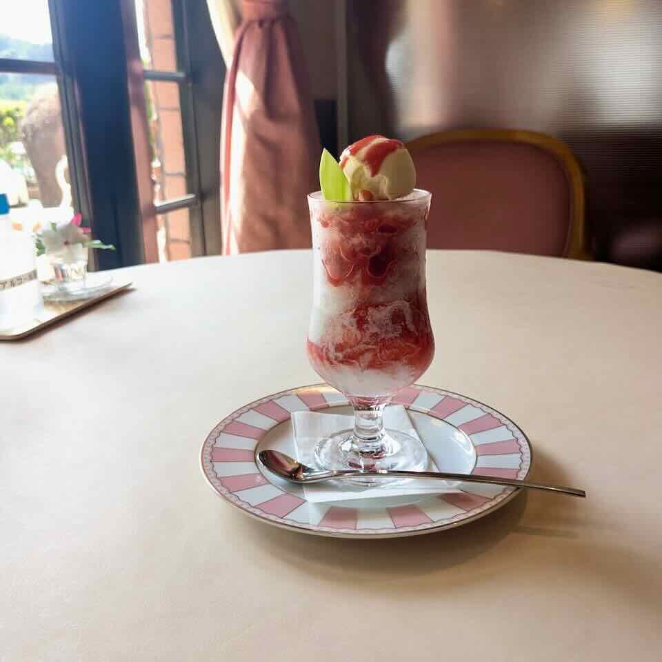 かき氷2025】タオル美術館内にある「ミュージアムカフェ」でいただく